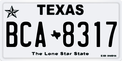 TX license plate BCA8317