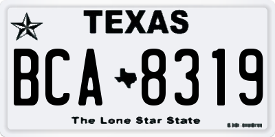 TX license plate BCA8319