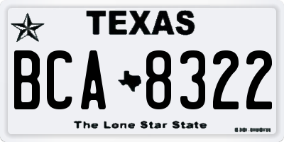 TX license plate BCA8322