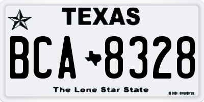TX license plate BCA8328