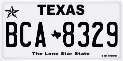 TX license plate BCA8329