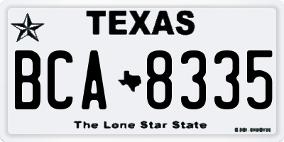 TX license plate BCA8335
