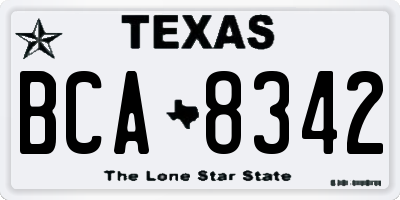 TX license plate BCA8342