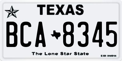 TX license plate BCA8345
