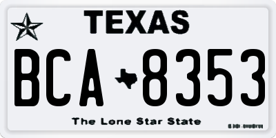 TX license plate BCA8353