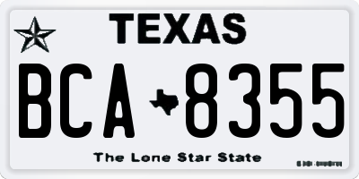 TX license plate BCA8355