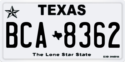 TX license plate BCA8362