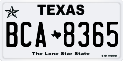 TX license plate BCA8365