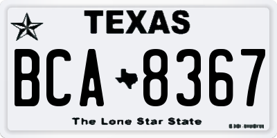 TX license plate BCA8367