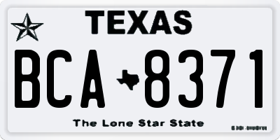 TX license plate BCA8371