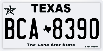 TX license plate BCA8390