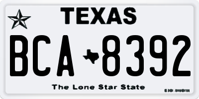 TX license plate BCA8392