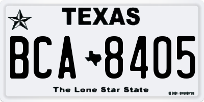 TX license plate BCA8405