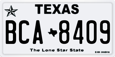 TX license plate BCA8409