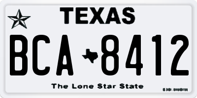 TX license plate BCA8412