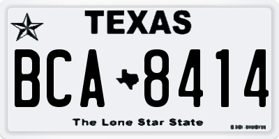 TX license plate BCA8414