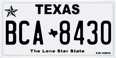 TX license plate BCA8430