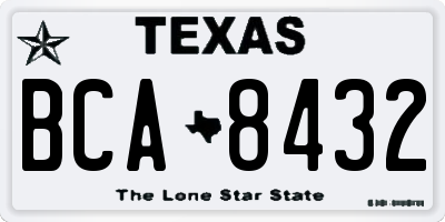 TX license plate BCA8432