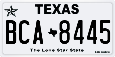TX license plate BCA8445
