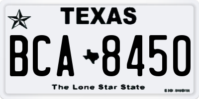 TX license plate BCA8450