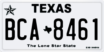 TX license plate BCA8461