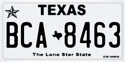 TX license plate BCA8463