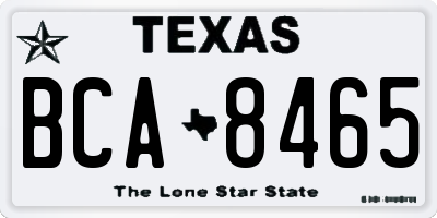 TX license plate BCA8465