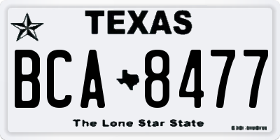 TX license plate BCA8477