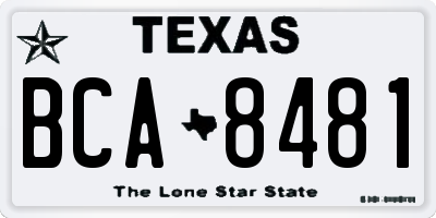 TX license plate BCA8481