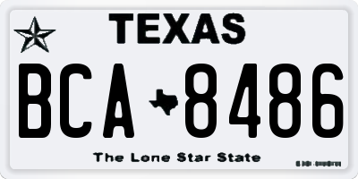 TX license plate BCA8486