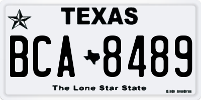 TX license plate BCA8489