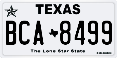 TX license plate BCA8499
