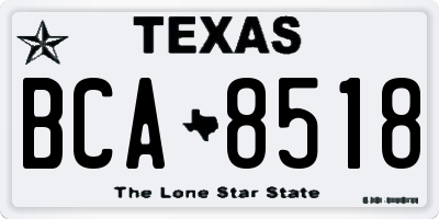 TX license plate BCA8518