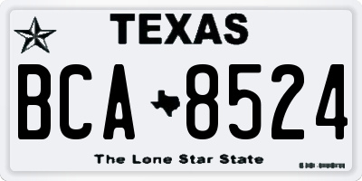 TX license plate BCA8524