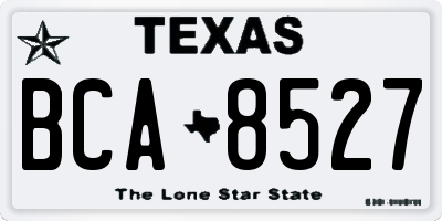 TX license plate BCA8527