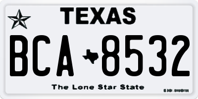 TX license plate BCA8532