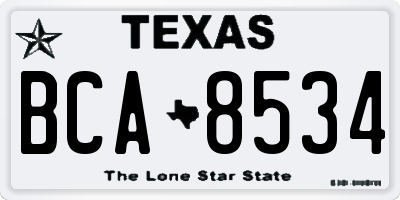 TX license plate BCA8534