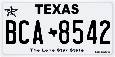 TX license plate BCA8542