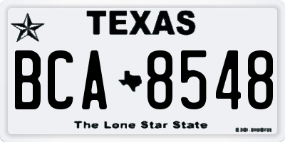 TX license plate BCA8548