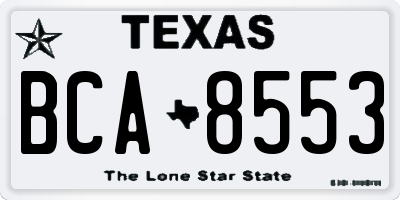 TX license plate BCA8553