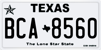TX license plate BCA8560