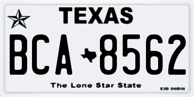 TX license plate BCA8562