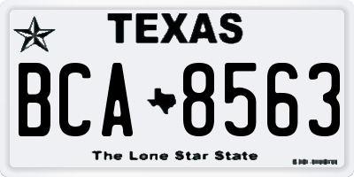 TX license plate BCA8563