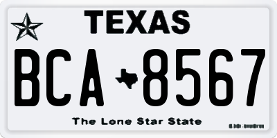 TX license plate BCA8567