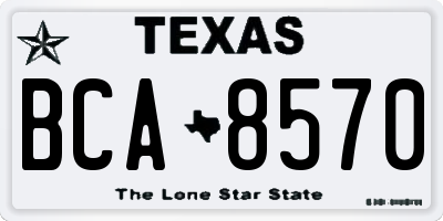 TX license plate BCA8570