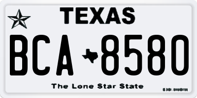TX license plate BCA8580