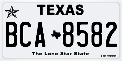 TX license plate BCA8582