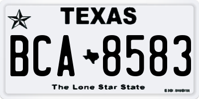 TX license plate BCA8583