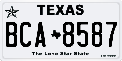 TX license plate BCA8587