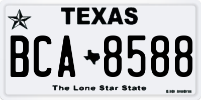 TX license plate BCA8588